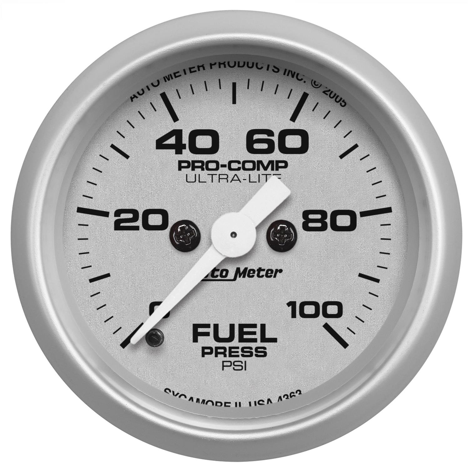 Autometer Ultra-Lite 52mm 0-100 PSI Electronic Fuel Pressure Gauge thumbnail 5