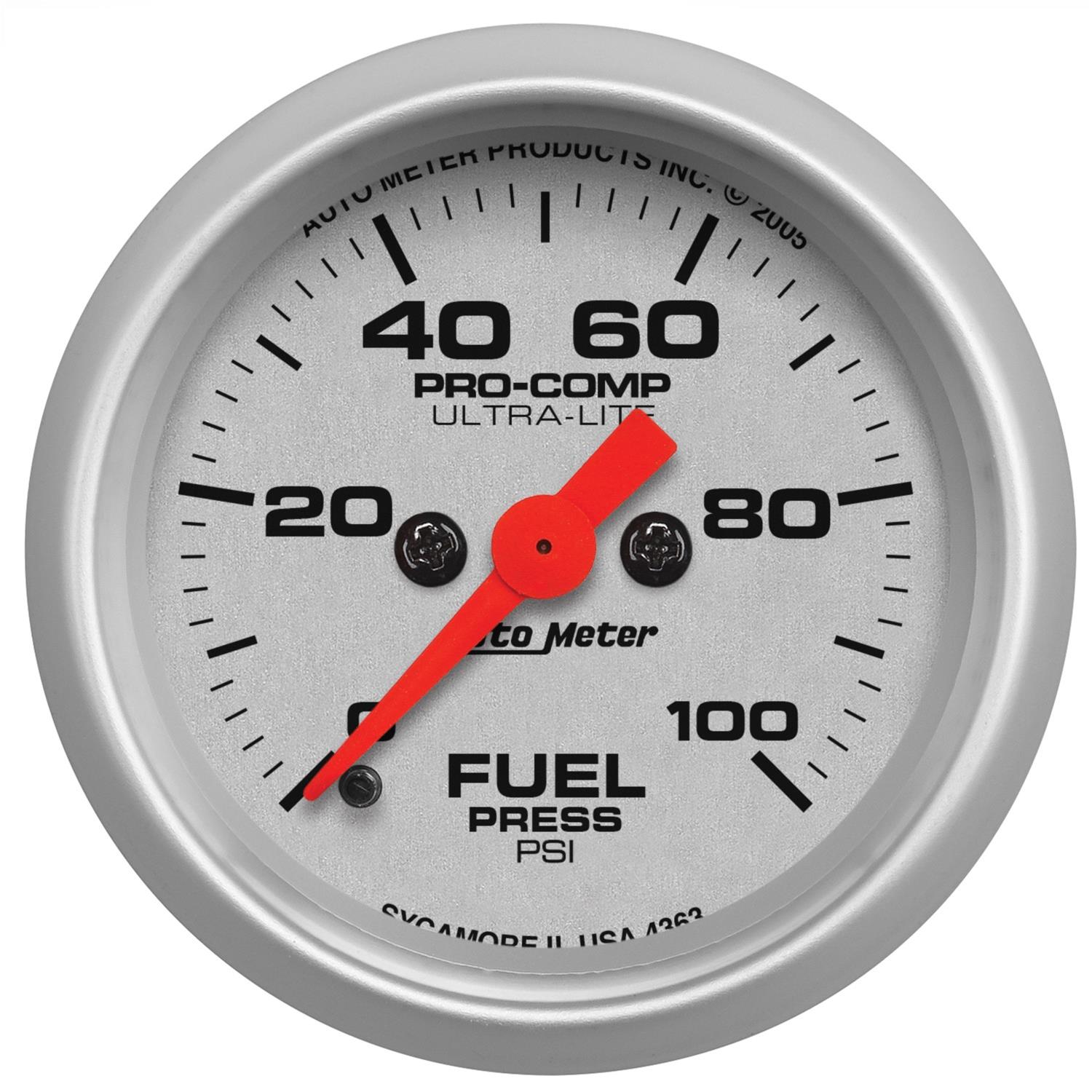 Autometer Ultra-Lite 52mm 0-100 PSI Electronic Fuel Pressure Gauge thumbnail 4