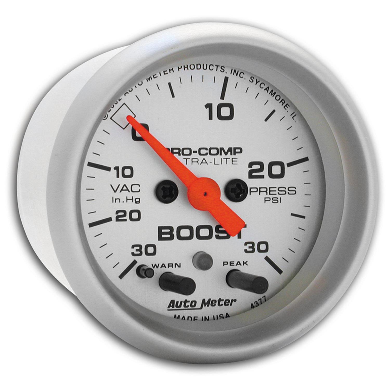 Autometer Ultra-Lite 52mm 30 PSI Electronic Boost Gauge thumbnail 2