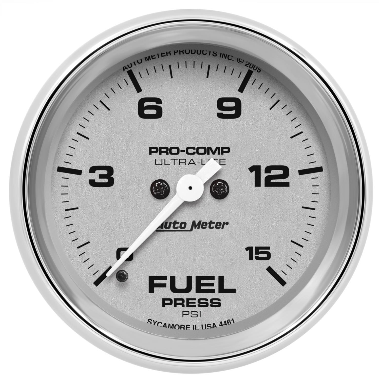 Autometer Ultra-Lite 2-5/8in 15psi Fuel Pressure Gauge - Digital Stepper Motor thumbnail 6