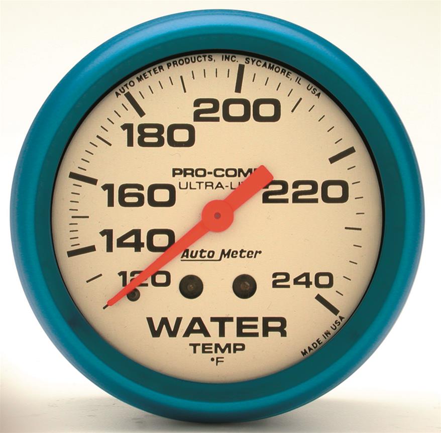 AutoMeter Gauge Water Temp 2-5/8in. 120-240 Deg. F Mech. Glow In The Dark Ultra-Nite thumbnail 2