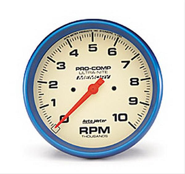 AutoMeter Gauge Tach 5in. 10K RPM In-Dash W/Peak Memory Glow In Dark Ultra-Nite thumbnail 2