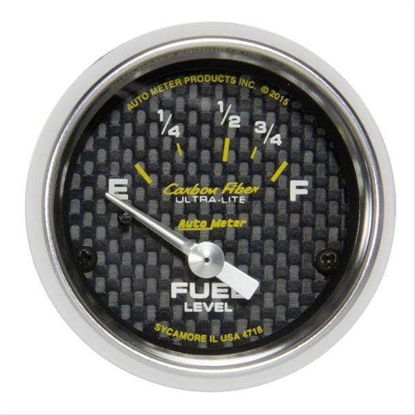 Autometer Carbon Fiber Gauge Fuel Level 2 1/16in 16e To 158f Elec Carbon Fiber