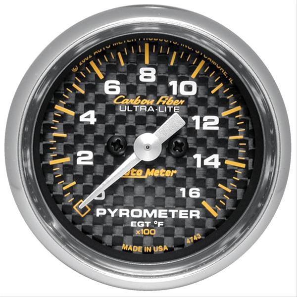 AutoMeter 4744 AutoMeter Carbon Fiber UltraLite Analog Gauges Summit Racing
