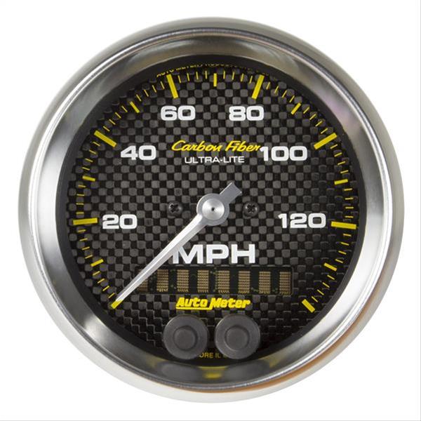Autometer Ultra-Lite Carbon Fiber 3-3/8in 140 MPH In-Dash Full Sweep GPS Speedometer thumbnail 2