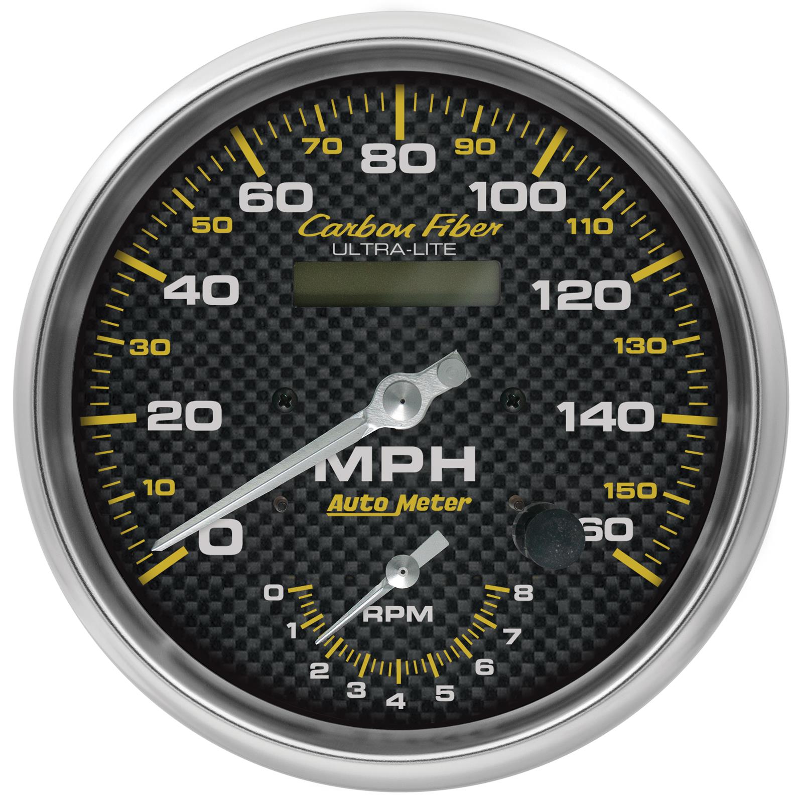 AutoMeter 160mph & 8k RPM Electric Program 5in. Carbon Fiber Gauge Tach/Speedo