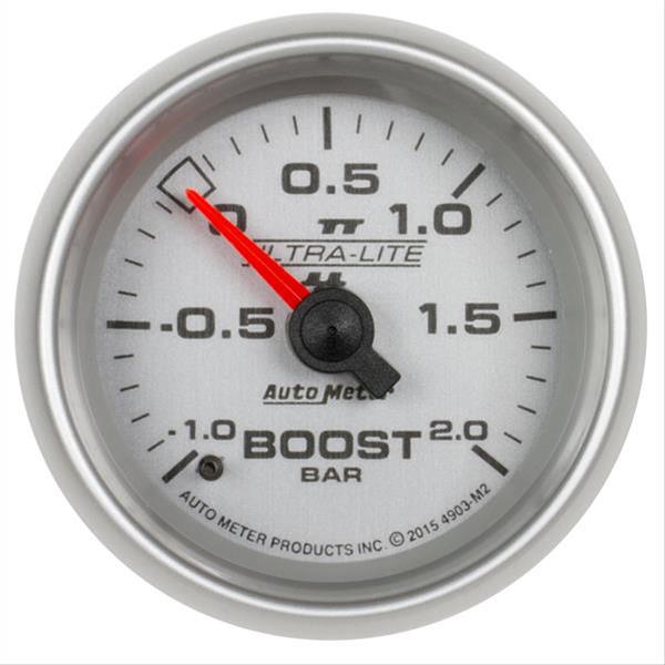 Autometer Ultra-Lite II Gauge Vac/Boost 2 1/16in -1 - +2 Bar Mechanical Ultra-Lite II