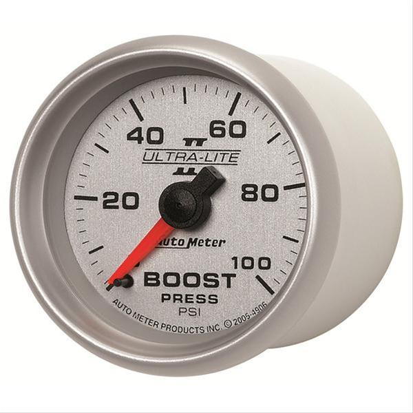 Autometer Ultra-Lite II 52mm 0-100 PSI Mechanical Boost Gauge thumbnail 3