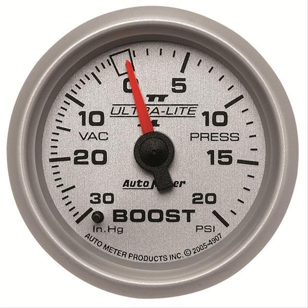 Autometer Ultra-Lite II 52mm 30 in Hg/20 psi Mechanical Boost/Vacuum Gauge
