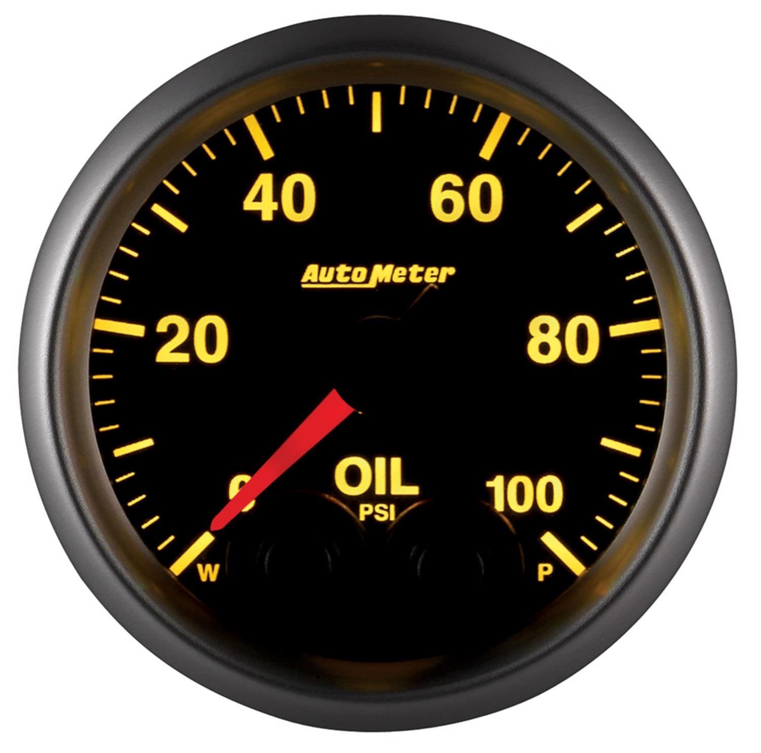 AutoMeter NASCAR Elite Series Analog Gauges 5652-05702-A Gauge, Analog, Stepper Motor w/o Pro Control, w/4AN Sensor, Oil Pressure, 0-100 PSI, 2 1/16 in. Diameter, Black Face, Each thumbnail 2
