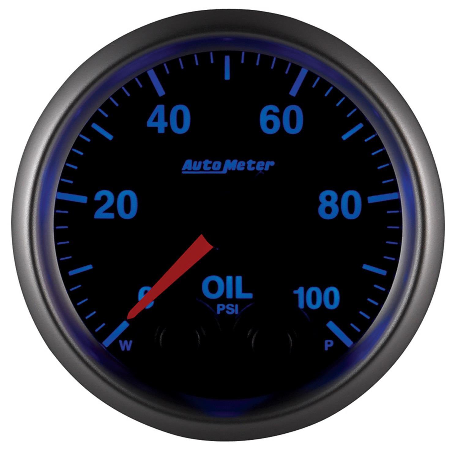 AutoMeter NASCAR Elite Series Analog Gauges 5652-05702-A Gauge, Analog, Stepper Motor w/o Pro Control, w/4AN Sensor, Oil Pressure, 0-100 PSI, 2 1/16 in. Diameter, Black Face, Each thumbnail 8