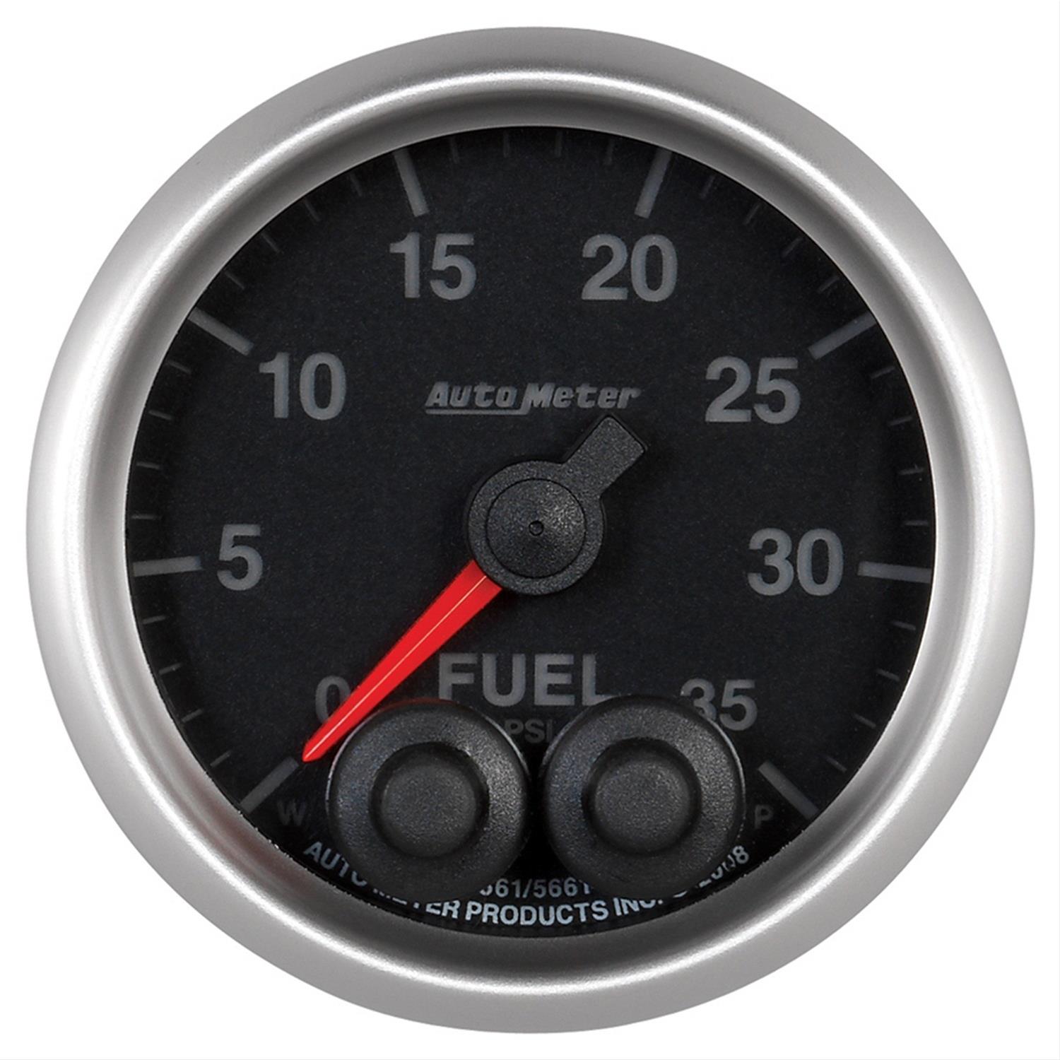 AutoMeter NASCAR Elite Series Analog Gauges 5661-05702 Gauge, Analog, Stepper Motor w/o Pro Control, Fuel Pressure, 0-35 PSI, 2 1/16 in. Diameter, Black Face, Each