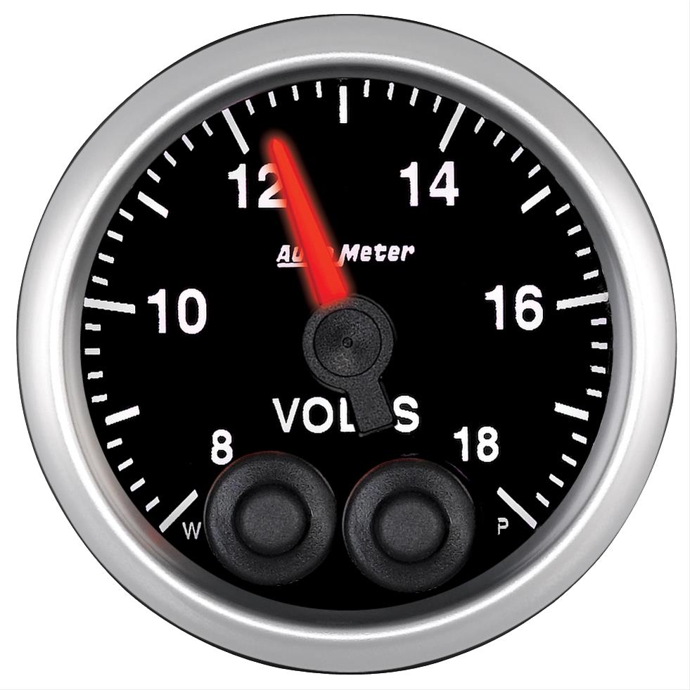 AutoMeter NASCAR Elite Series Analog Gauges 5683-05702 Gauge, Analog, Stepper Motor w/o Pro Control, Voltmeter, 8-18 V, 2 1/16 in. Diameter, Black Face, Each