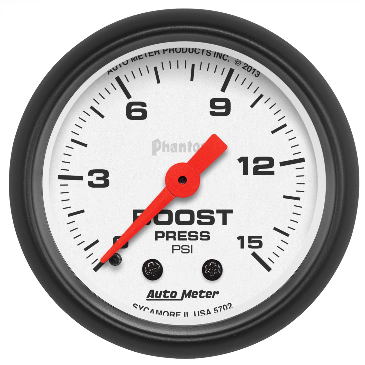 Autometer Phantom 52mm 0-15PSI Mechanical Boost Pressure Gauge