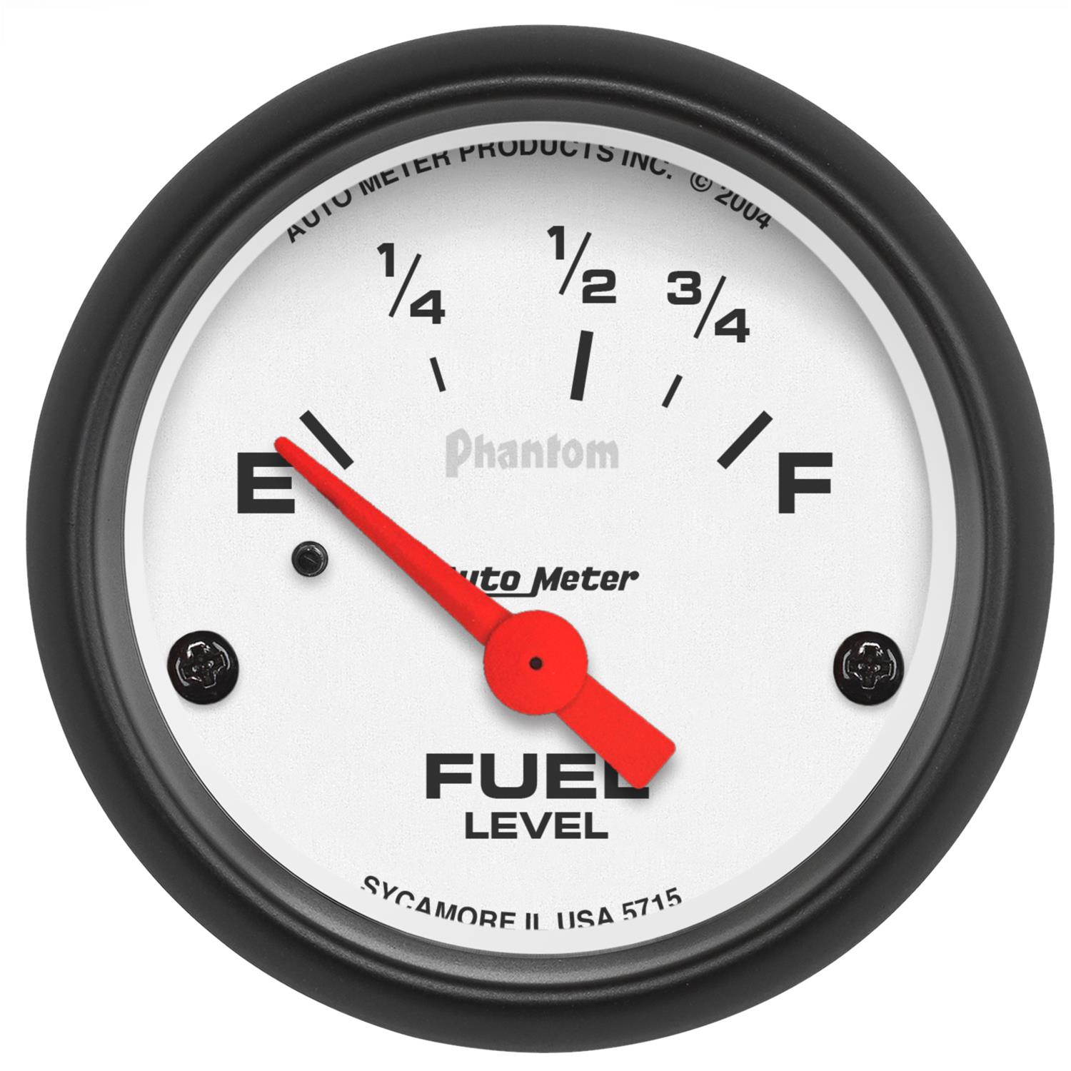 Autometer Phantom 52mm 73 Ohm Empty-10 Ohm Fuel Short Sweep Electric Fuel Level Gauge