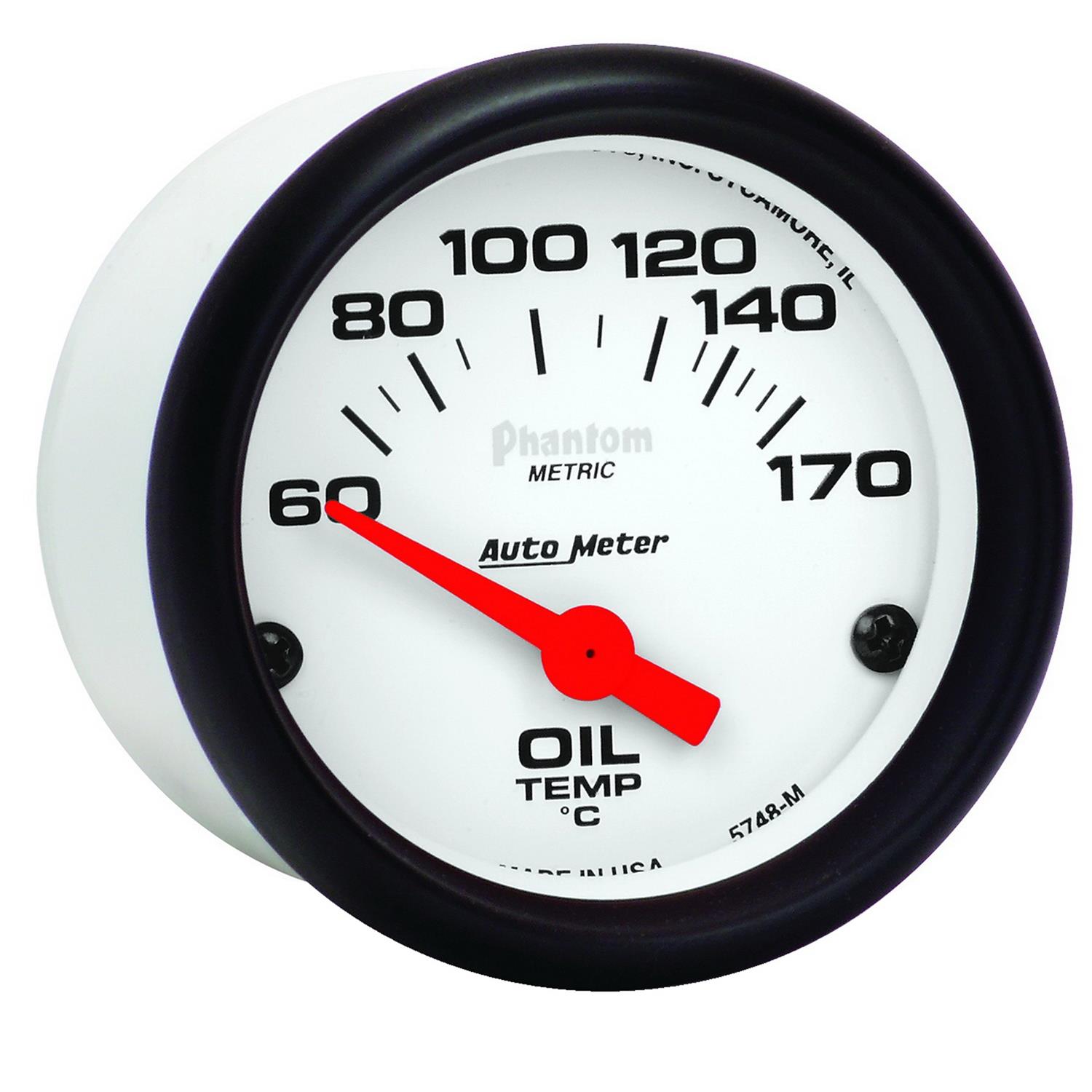 Autometer Phantom 2-1/16in 60-170 Deg F Electronic Oil Temperature Gauge thumbnail 3
