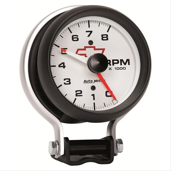 AutoMeter Phantom Series Chevy Bowtie Tachometers 5780-00406 Tachometer, Phantom, Emblem, 0-8,000 rpm, 3 3/4 in., Analog, Electrical, Each thumbnail 3
