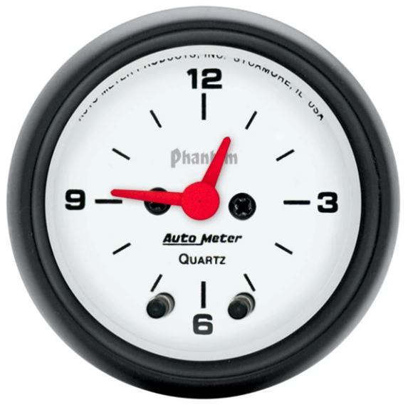 Autometer Phantom 52mm 12V Electronic Clock Gauge