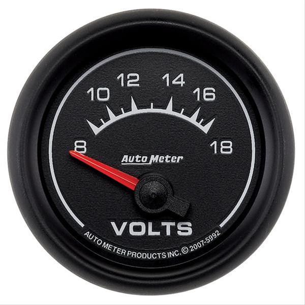 Autometer Euro-Style 2-1/16in 8-18V Short Sweep Electronic Voltmeter Gauge