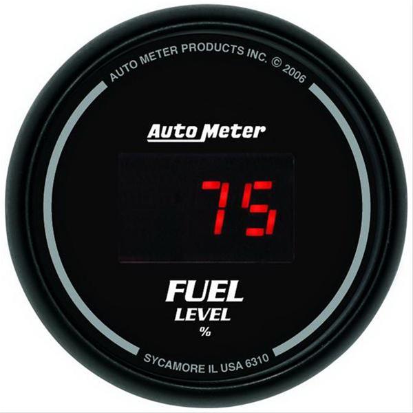 Autometer 52mm Black Digital Programmable Empty-Full Fuel Level Gauge