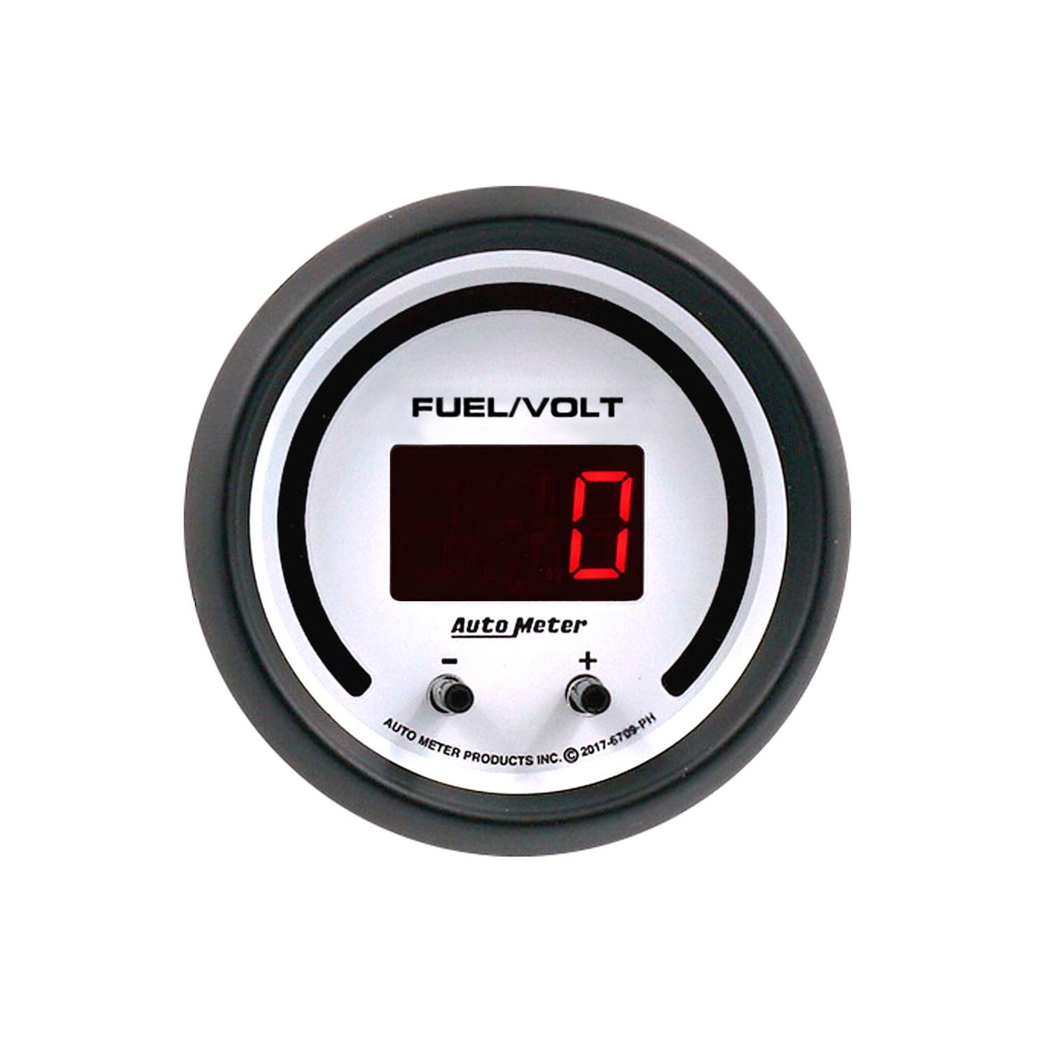 Autometer 52.4mm White Switchable 0-100 Fuel Level/8-18V Voltmeter Phantom Elite Digital Gauge thumbnail 2