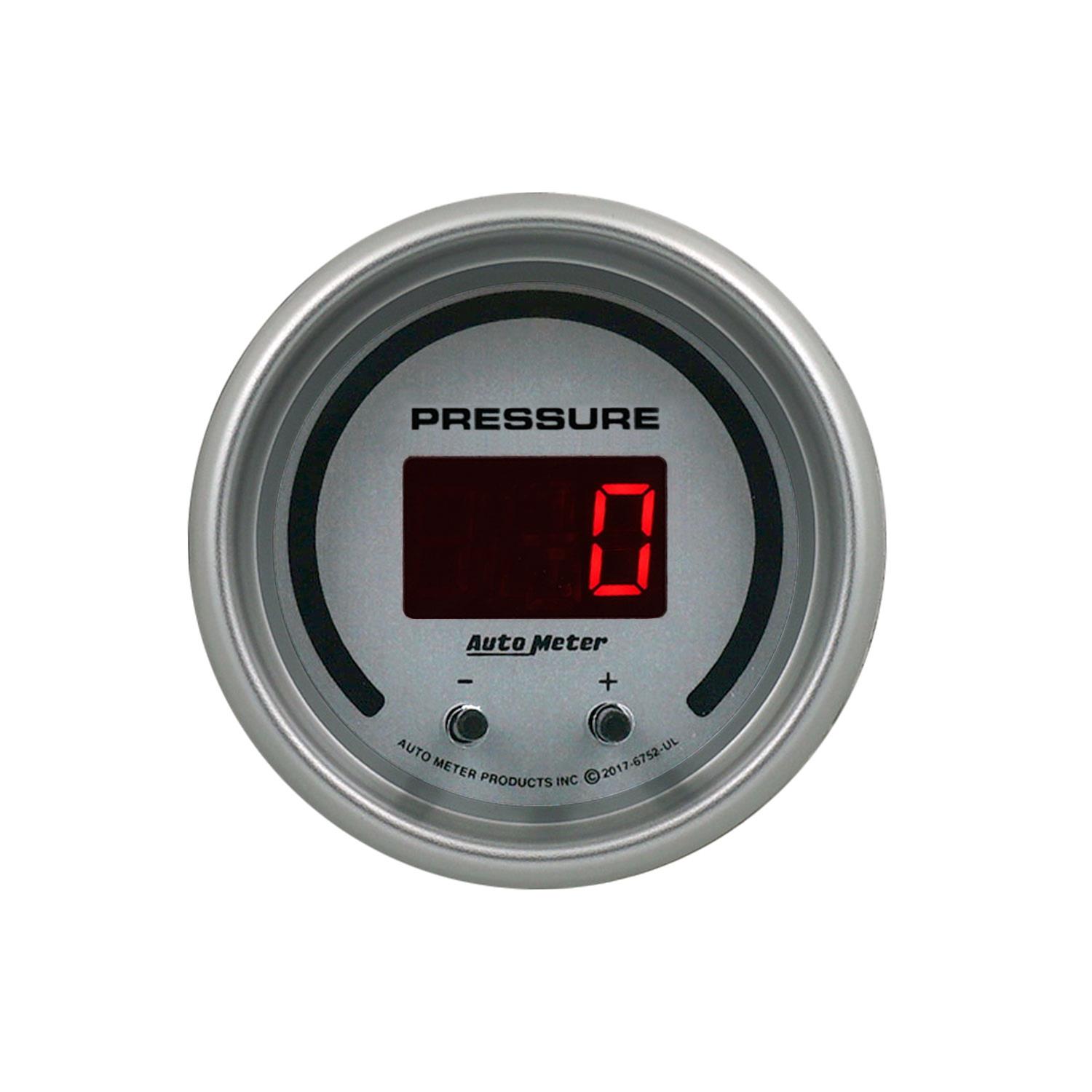 Autometer 52.4mm Silver Switchable 0-1600 PSI/0-110 BAR Fluid Pressure UltraLite Elite Digital Gauge thumbnail 2