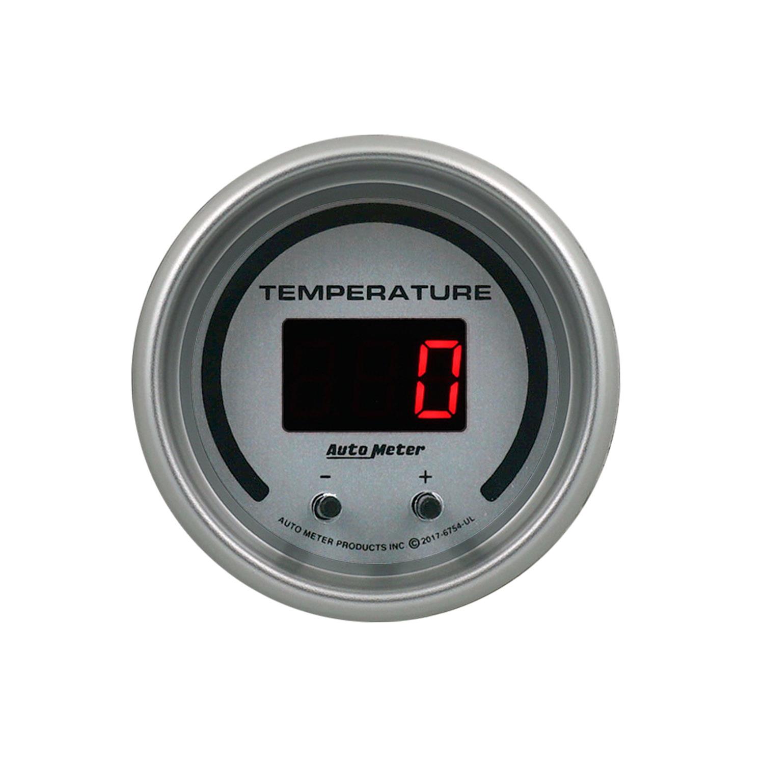 Autometer 52.4mm Silver Switchable 60-340 Degrees F/40-170 Degrees C Ultra-Lite Elite Digital Gauge thumbnail 2
