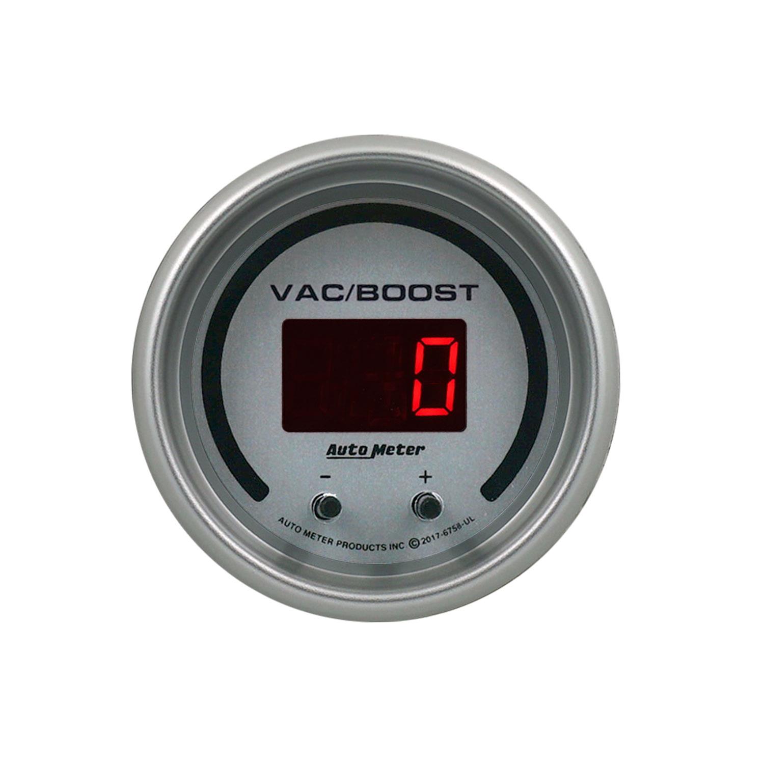 Autometer 52.4mm Silver Switchable 0-1600 PSI/0-110 BAR Vacuum/Boost Ultra-Lite Elite Digital Gauge thumbnail 2