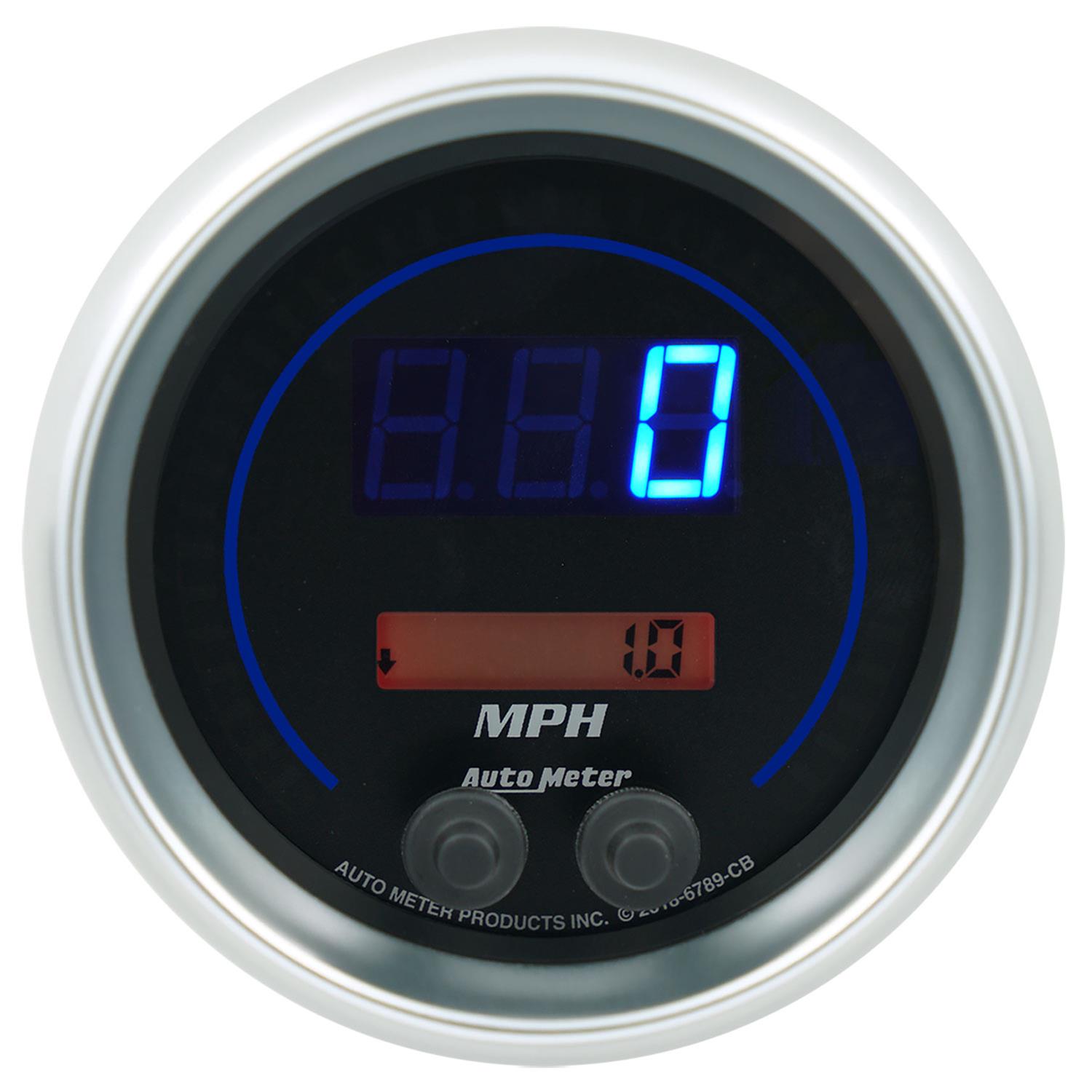 Autometer 85.7mm Black Switchable 260 MPH / 260 KM/H Speedometer Cobalt Elite Digital Gauge thumbnail 2