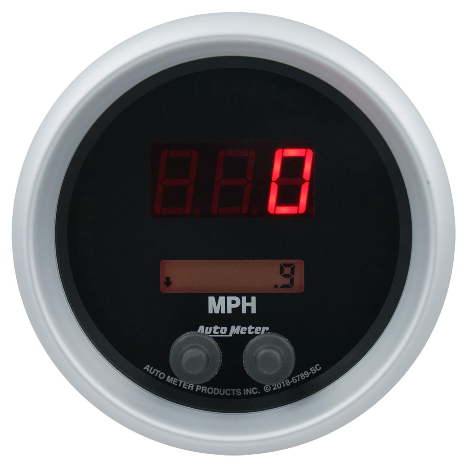 Autometer 85.7mm Black Switchable 260 MPH / 260 KM/H Speedometer Sport-Comp Elite Digital Gauge thumbnail 2
