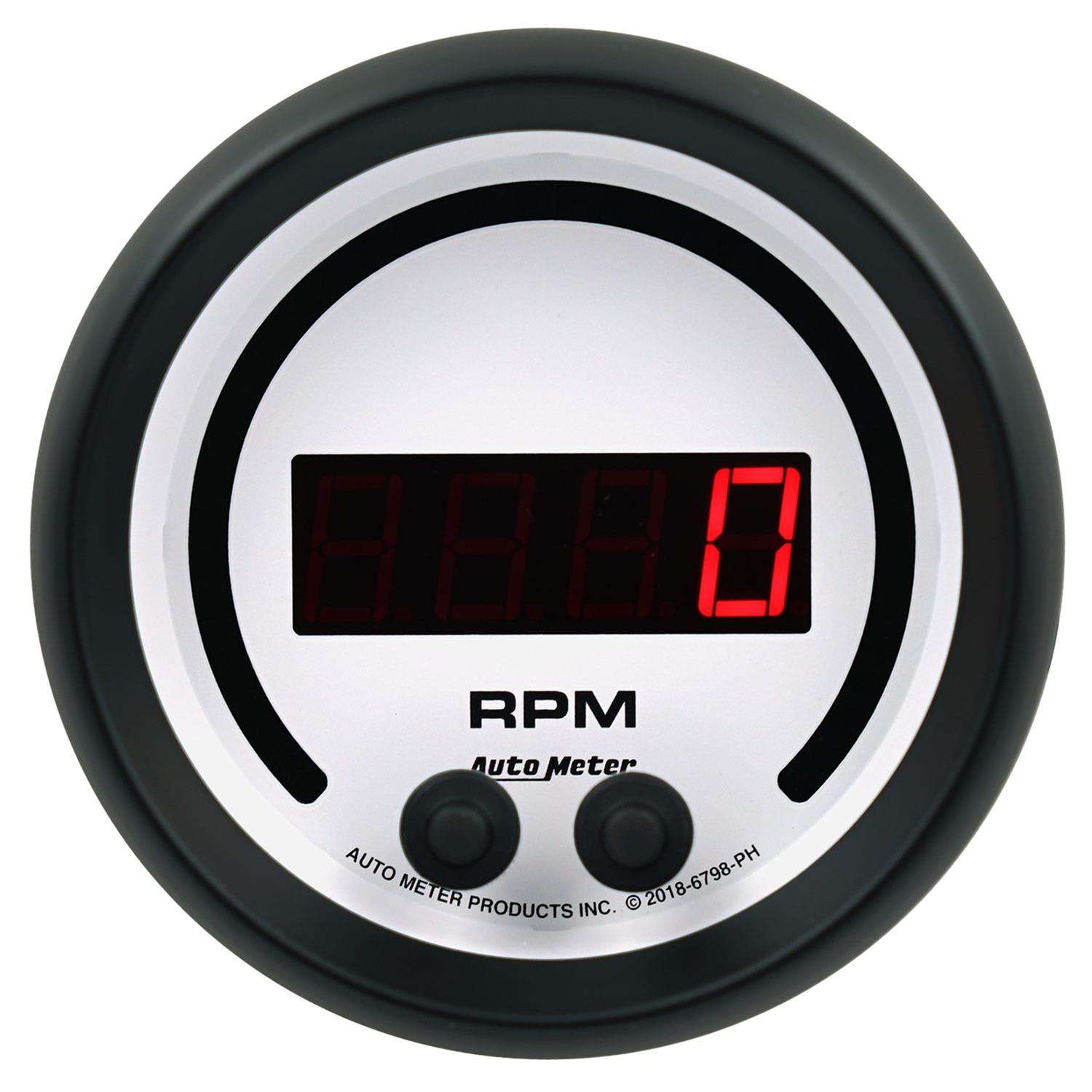 Autometer 85.7mm White 0-16K RPM Tachometer Phantom Elite Digital Gauge thumbnail 2
