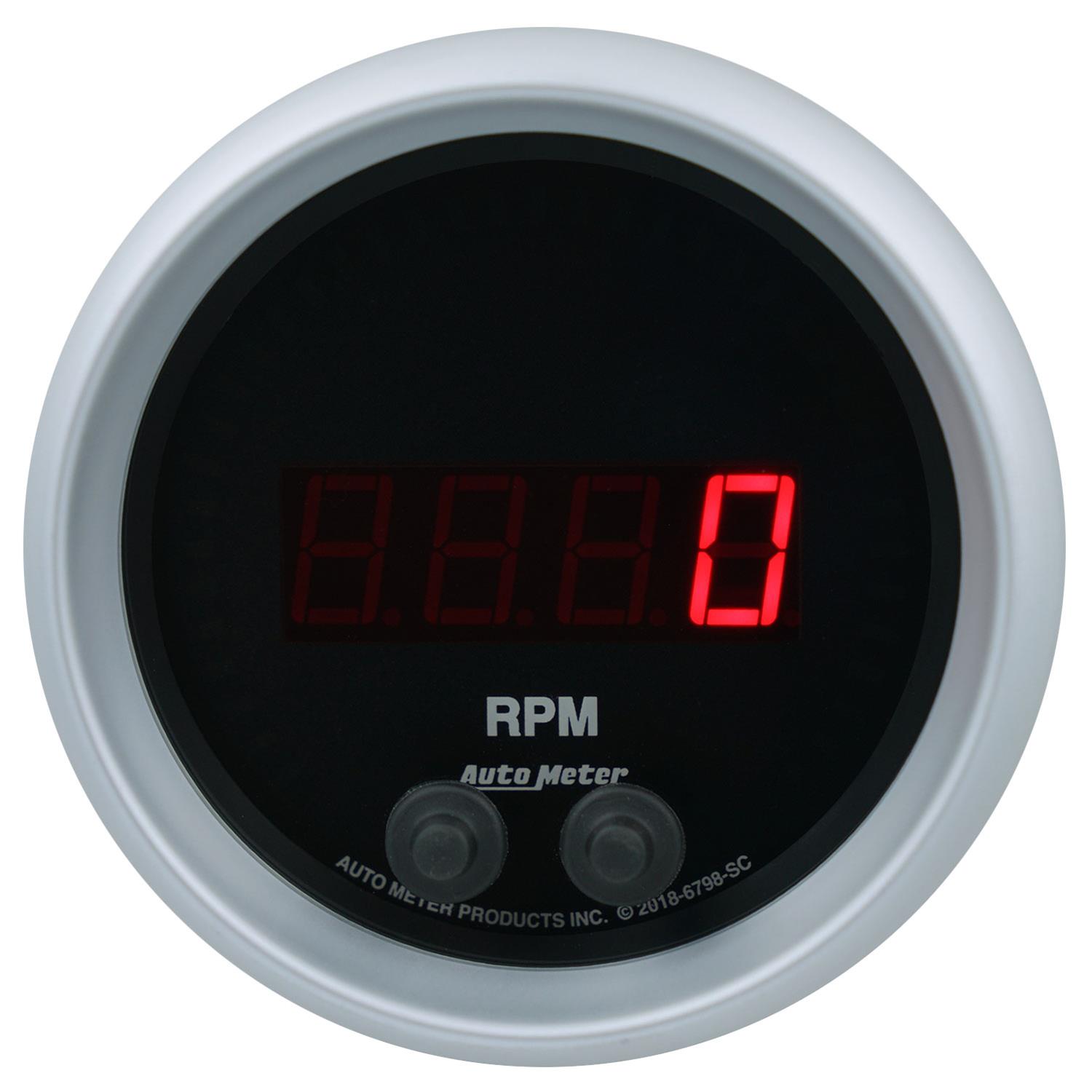 Autometer 85.7mm Black 0-16K RPM Tachometer Sport-Comp Elite Digital Gauge thumbnail 2