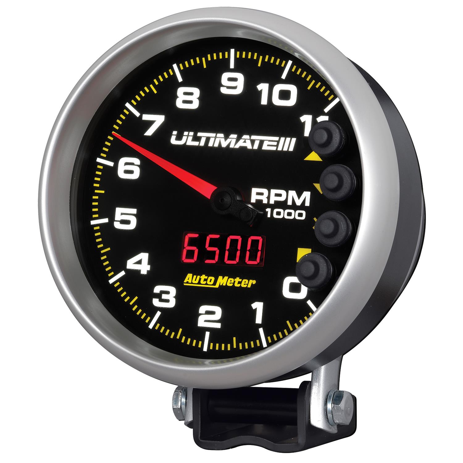 AutoMeter Gauge Tach 5in. 11K RPM Pedestal Datalogging Ultimate IIi Playback Black thumbnail 5
