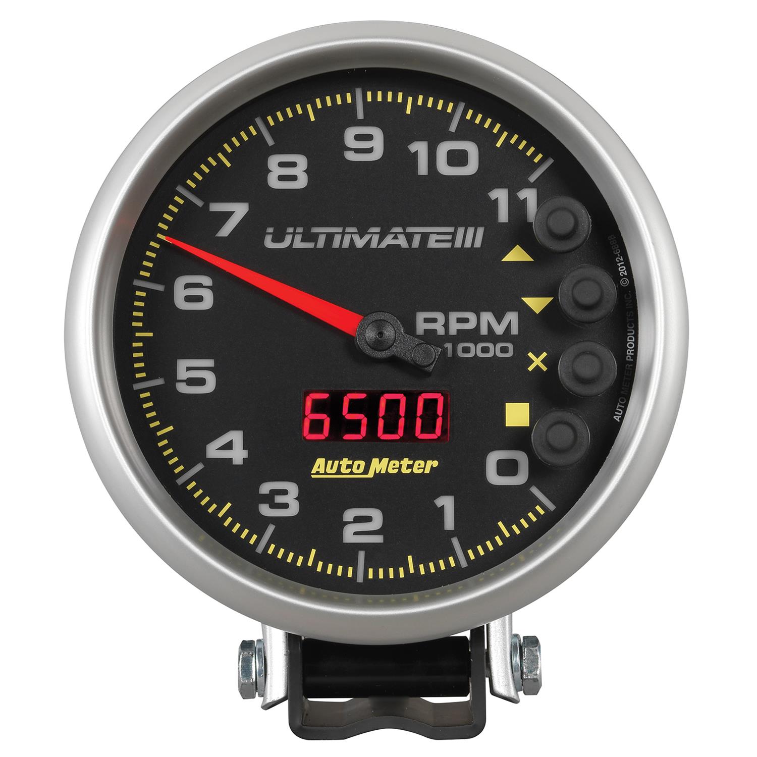 AutoMeter Gauge Tach 5in. 11K RPM Pedestal Datalogging Ultimate IIi Playback Black thumbnail 2