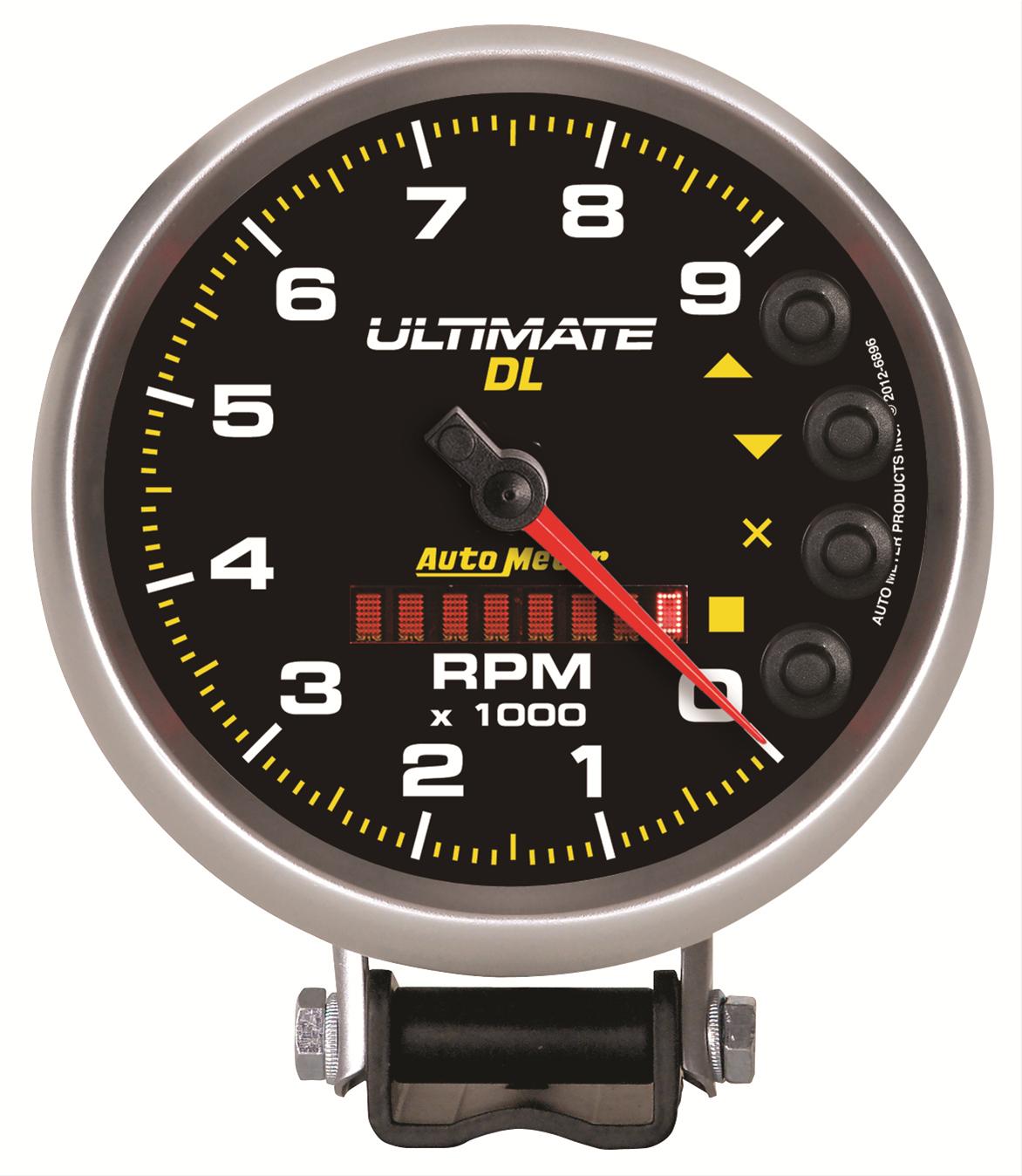 Autometer 5 inch Ultimate DL Playback Tachometer 9000 RPM - Black thumbnail 3