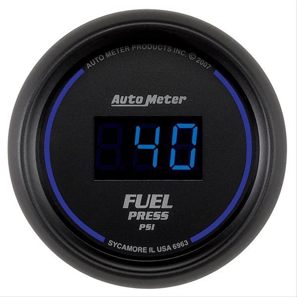 Autometer 52.4mm 1-100 PSI Black Digital Fuel Pressure Gauge