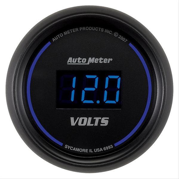 Autometer Cobalt Digital 52.4mm Black Voltmeter