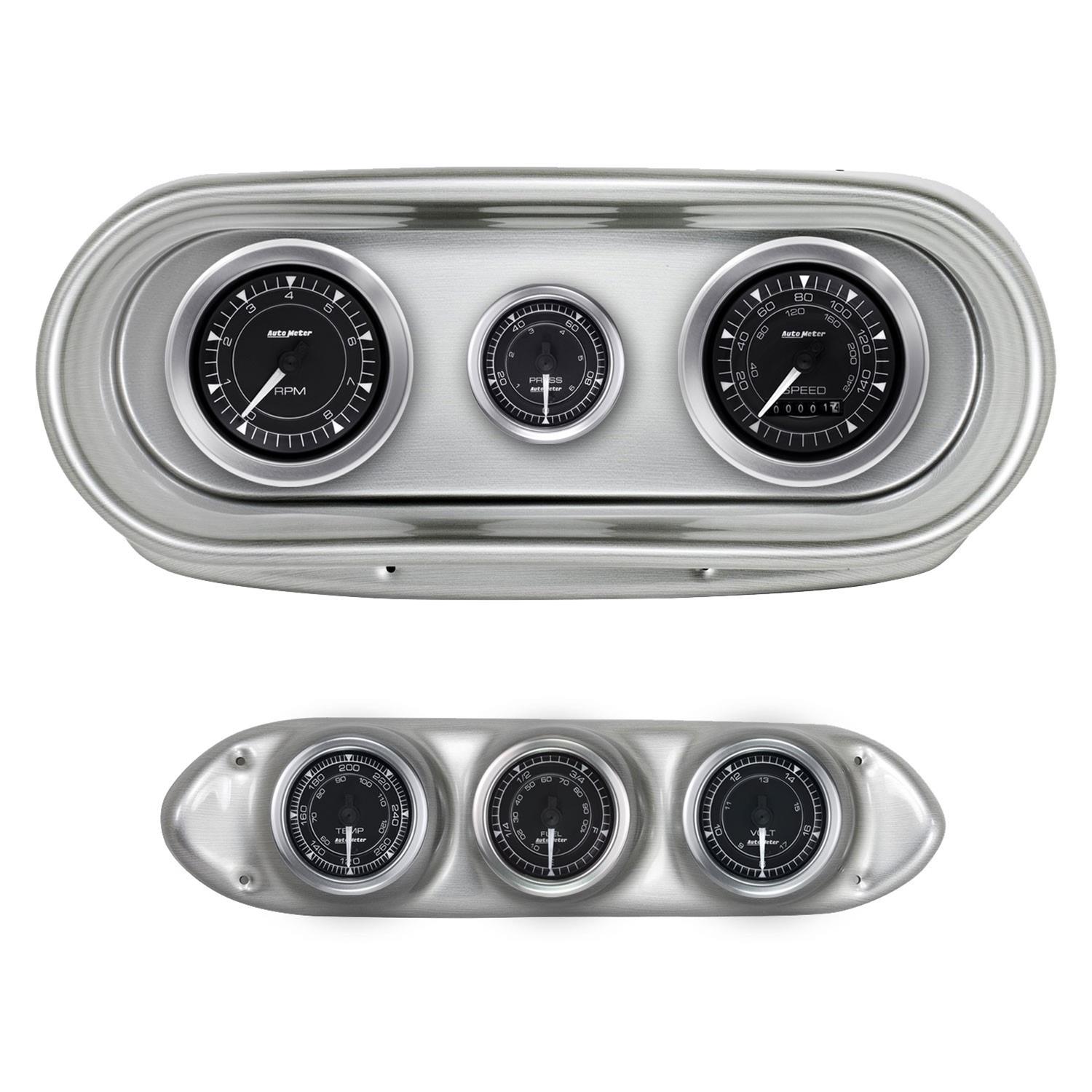 AutoMeter Chrono Series Dash Kits for 1962-1965 CHEVY II - 7014-CH Gauges, Series, Analog, Tachometer, Speedometer, Fuel Level, Oil Pressure, Water Temperature, Volts, Chevrolet, Kit thumbnail 5