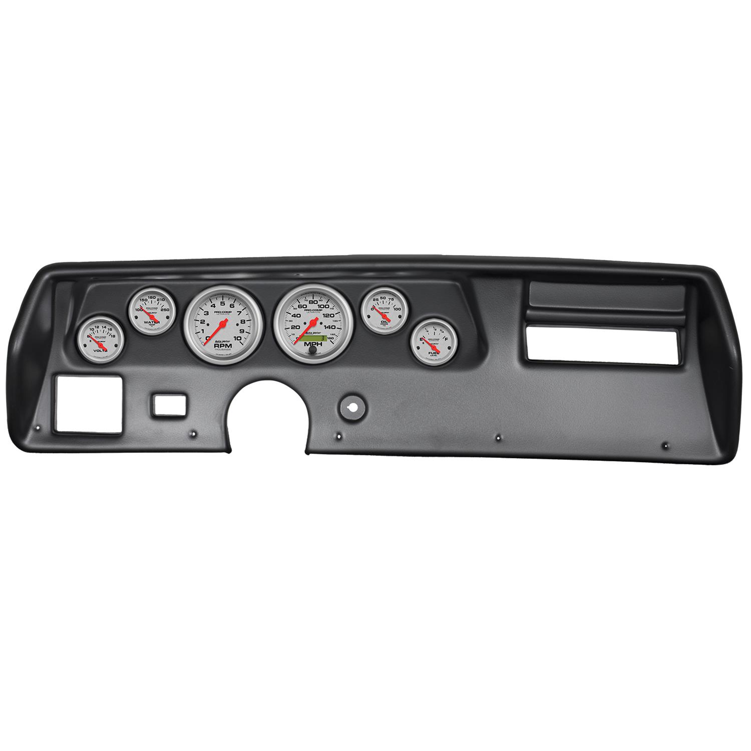 Autometer Ultra-Lite 70-72 Chevelle SS/El Camino Dash Kit 6pc Tach / MPH / Fuel / Oil / WTMP / Volt thumbnail 6