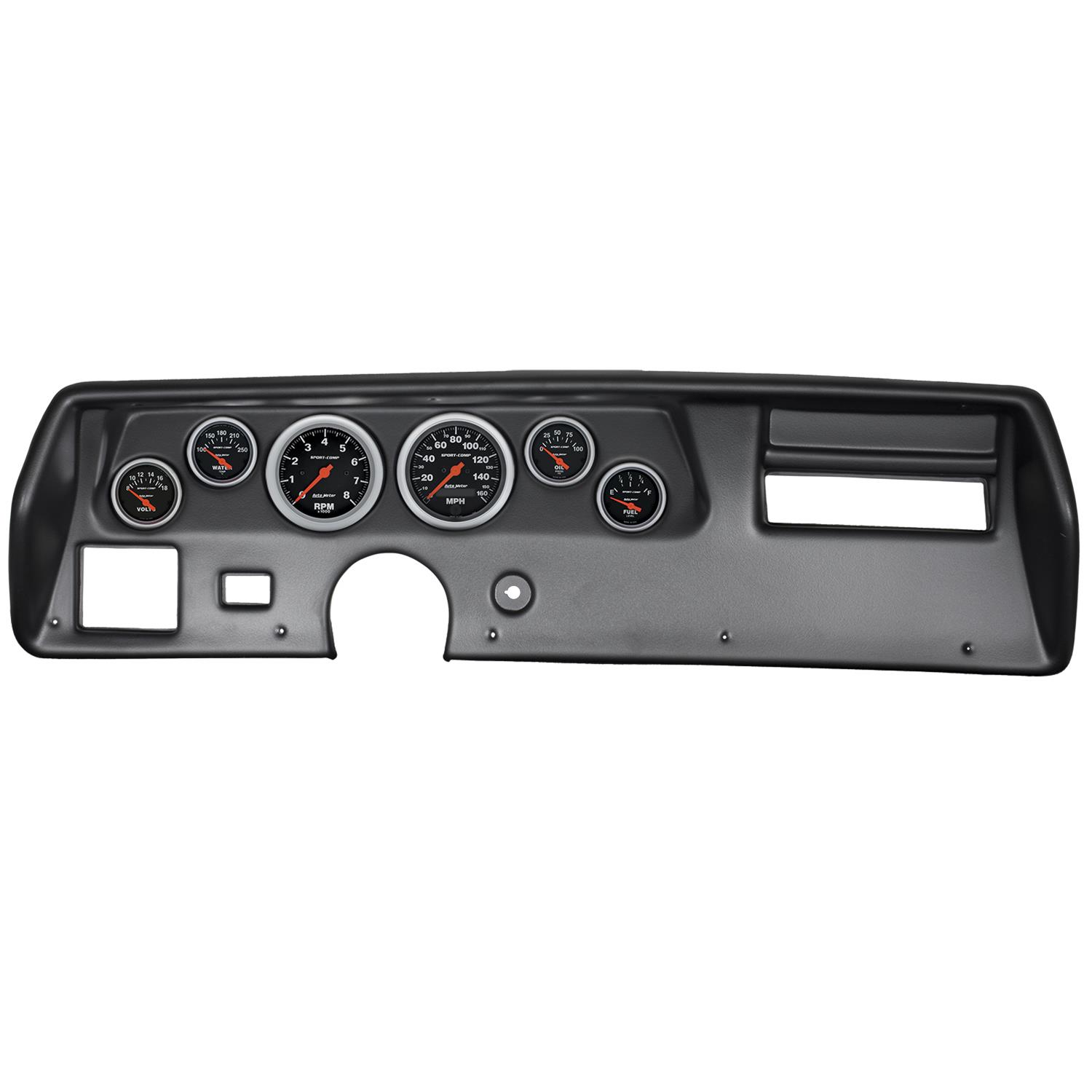 Autometer Sport-Comp 70-72 Chevelle SS/El Camino Dash Kit 6pc Tach / MPH / Fuel / Oil / WTMP / Volt thumbnail 6