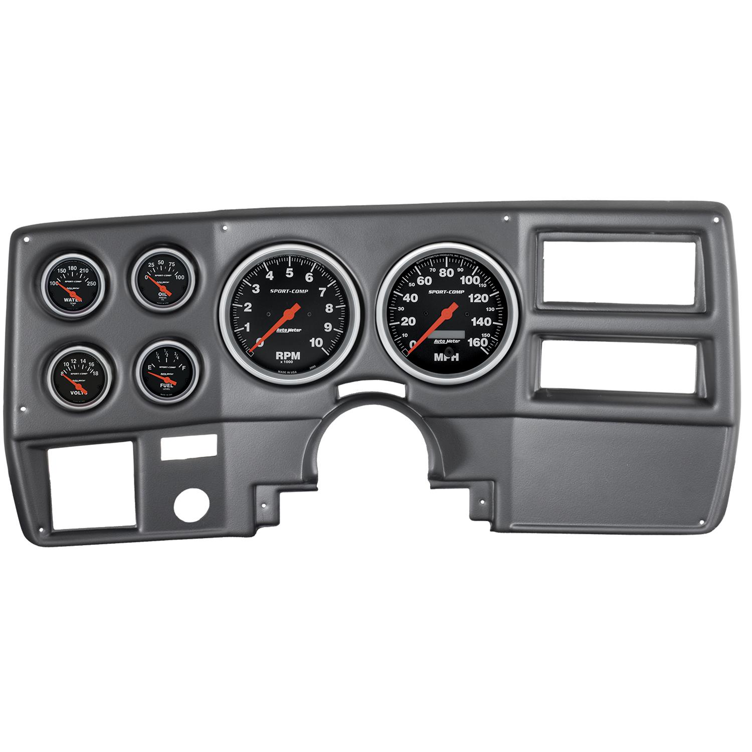 Autometer Sport-Comp 73-83 Chevy Truck/ Suburban Dash Kit 6pc Tach / MPH / Fuel / Oil / WTMP / Volt thumbnail 3