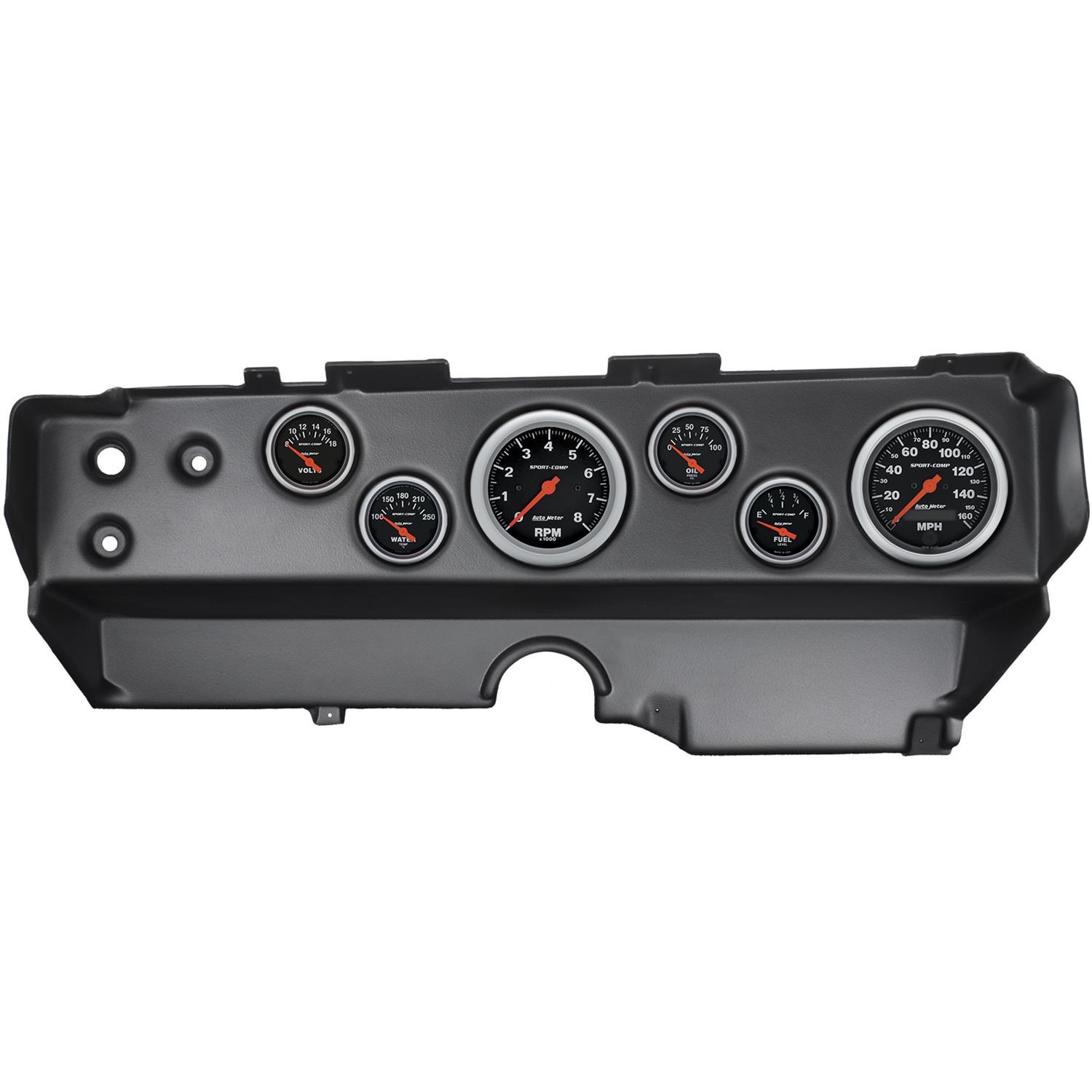 Autometer Sport-Comp 70-74 E-Body/Cuda/Challenger Dash Kit 6pc Tach / MPH / Fuel / Oil / WTMP / Volt thumbnail 6