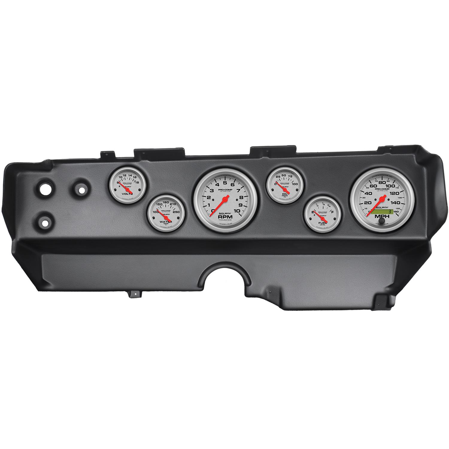 Autometer Ultra-Lite 70-74 E-Body/Cuda/Challenger Dash Kit 6pc Tach / MPH / Fuel / Oil / WTMP / Volt thumbnail 6