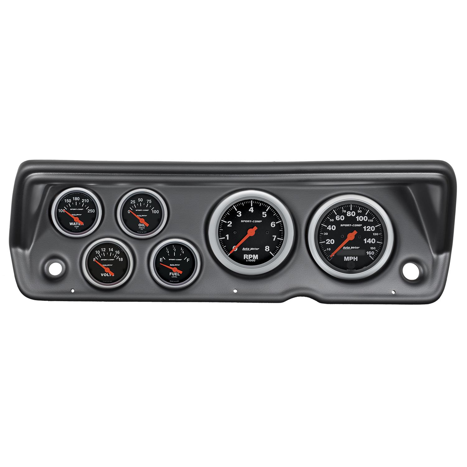 Autometer Sport-Comp 70-76 Duster/ Demon/ Dart Dash Kit 6pc Tach / MPH / Fuel / Oil / WTMP / Volt thumbnail 6