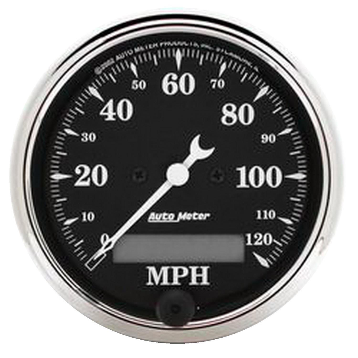 AutoMeter Old Tyme Black Series Instrument Clusters 7047-OTB Cluster, Series, Analog, Speedometer, Tach, Oil Pressure, Water Temperature, Fuel Level, Polished Panel, Chevy, Kit thumbnail 3