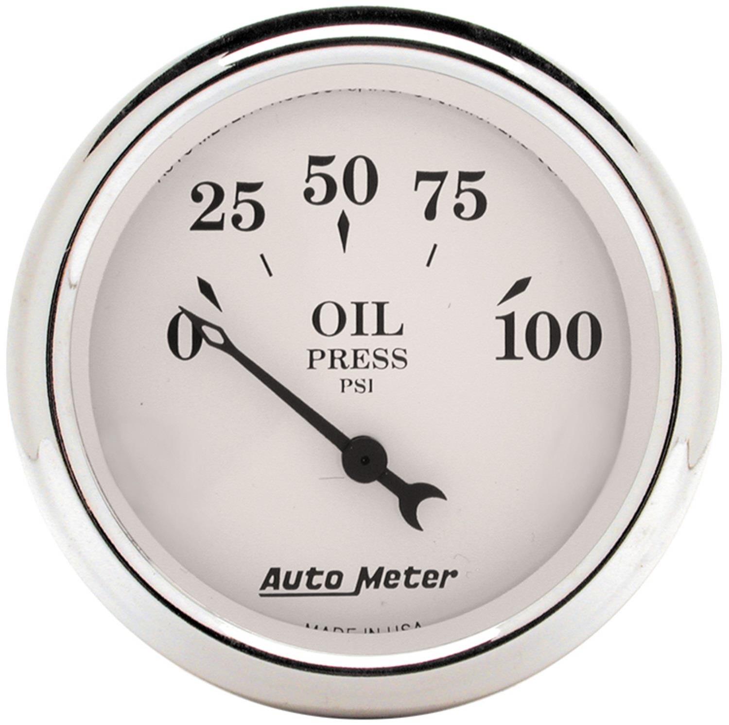 AutoMeter Old Tyme White Series Instrument Clusters for 1953-1955 F-100, F-250, F-350 - 7048-OTW Cluster, White, Analog, Speedometer, Tach, Oil Pressure, Water Temperature, Fuel Level, Voltmeter, Polished Panel, Ford, Kit thumbnail 9