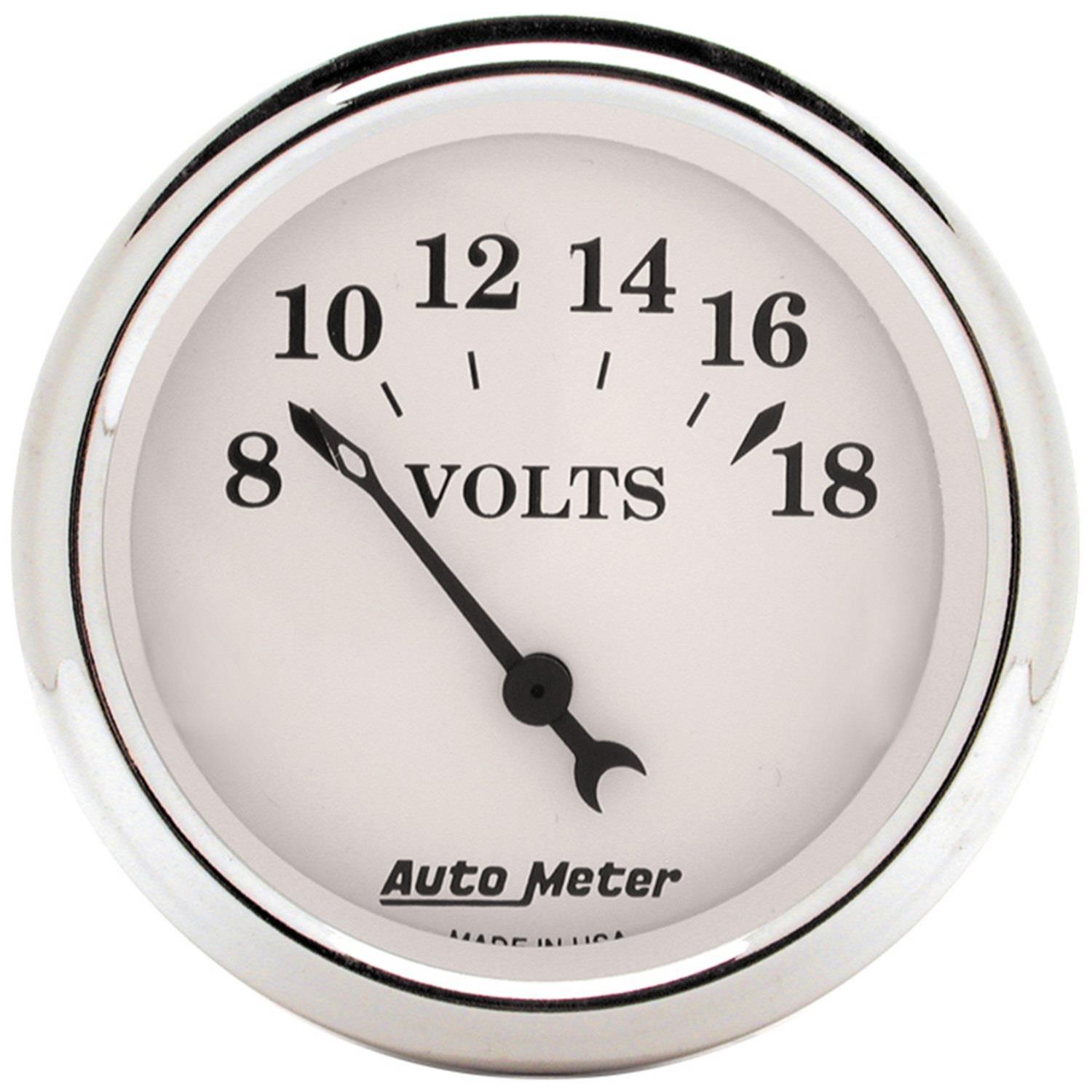 AutoMeter Old Tyme White Series Instrument Clusters for 1953-1955 F-100, F-250, F-350 - 7048-OTW Cluster, White, Analog, Speedometer, Tach, Oil Pressure, Water Temperature, Fuel Level, Voltmeter, Polished Panel, Ford, Kit thumbnail 6