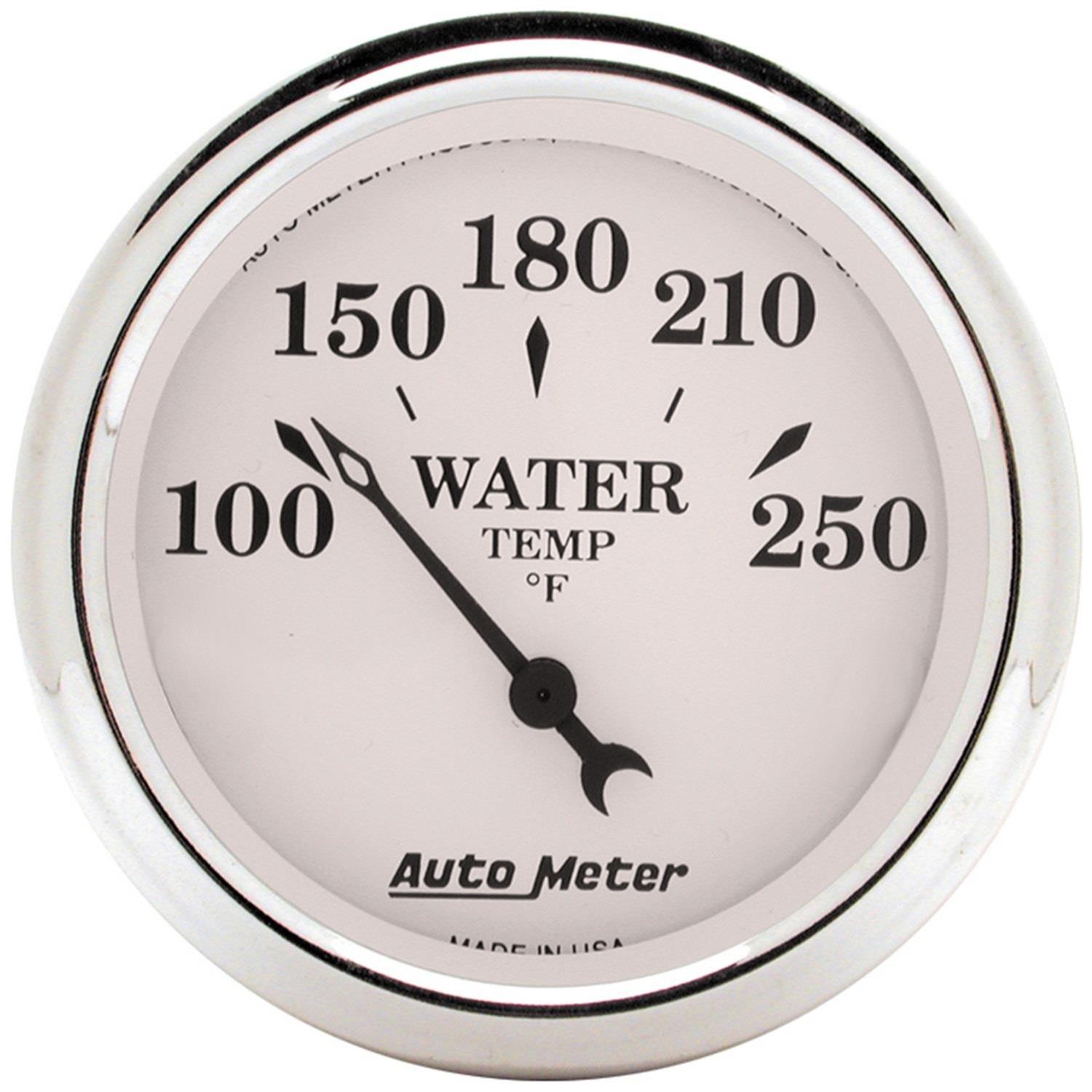 AutoMeter Old Tyme White Series Instrument Clusters for 1953-1955 F-100, F-250, F-350 - 7048-OTW Cluster, White, Analog, Speedometer, Tach, Oil Pressure, Water Temperature, Fuel Level, Voltmeter, Polished Panel, Ford, Kit thumbnail 5