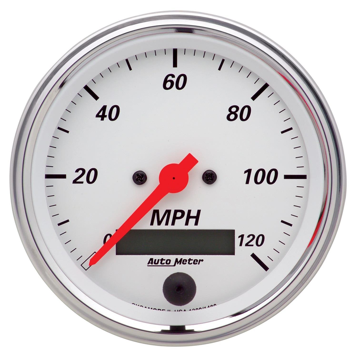 AutoMeter Arctic White Instrument Clusters for 1965-1966 MUSTANG - 7035-AW Cluster, White, Analog, Speedometer, Oil Pressure, Water Temperature, Fuel Level, Voltmeter, Face, Polished Panel, Ford, Kit