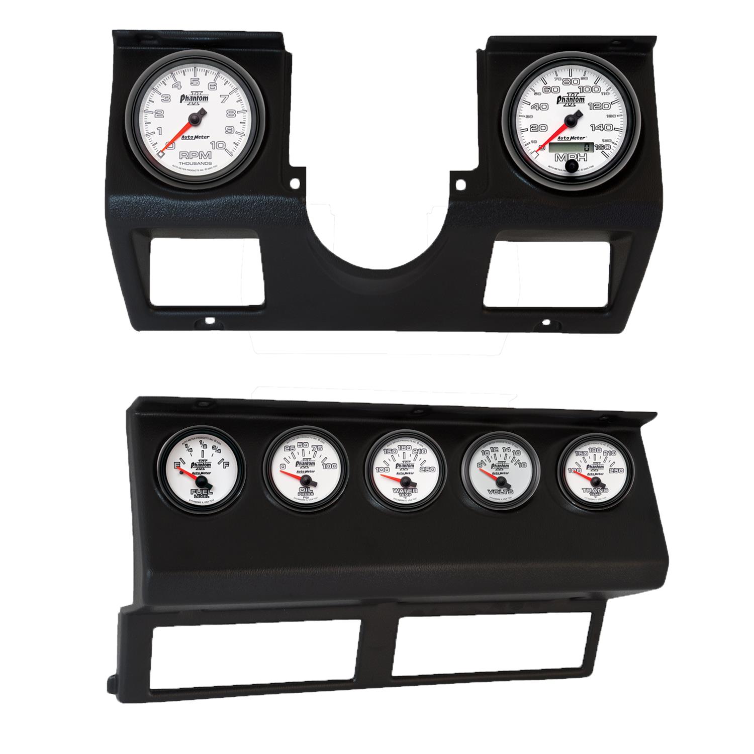 Autometer Phantom II Direct Fit Dash Kit 87-96 Jeep Wrangler YJ (Tach/MPH/FL/OilP/WTMP/VLT/TRNS)